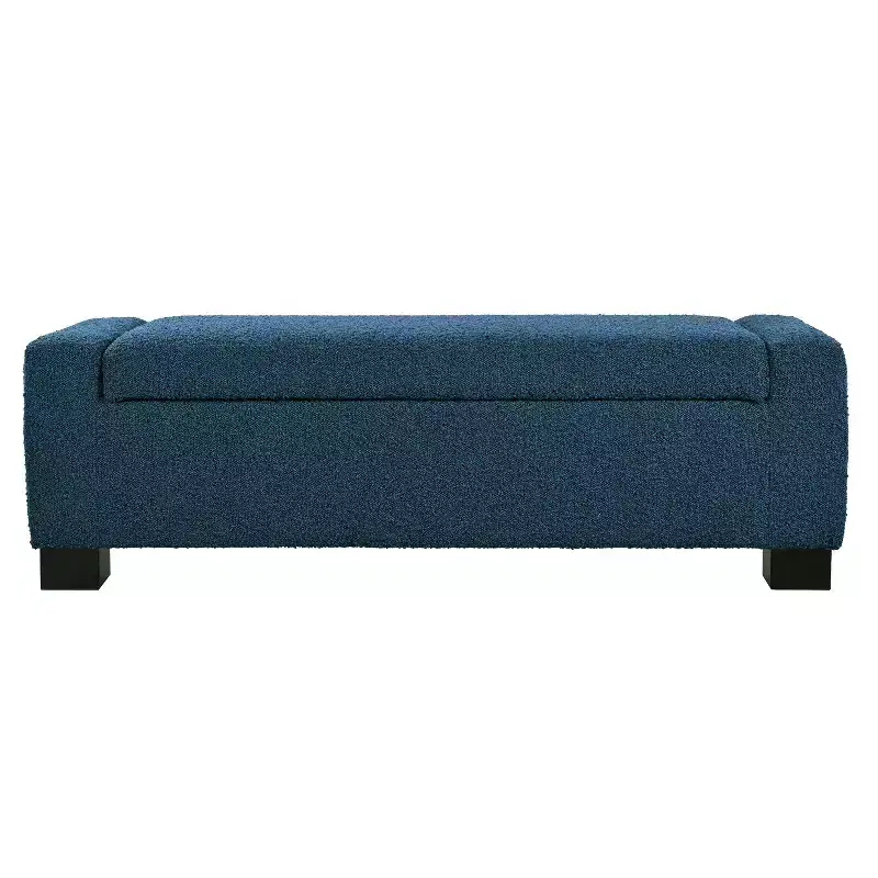 Indoor Upholstered Modern Storage Ottoman Blue