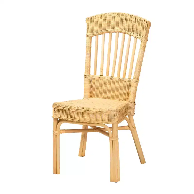 bali & pari Barito Modern Bohemian Natural Brown Rattan Dining Chair