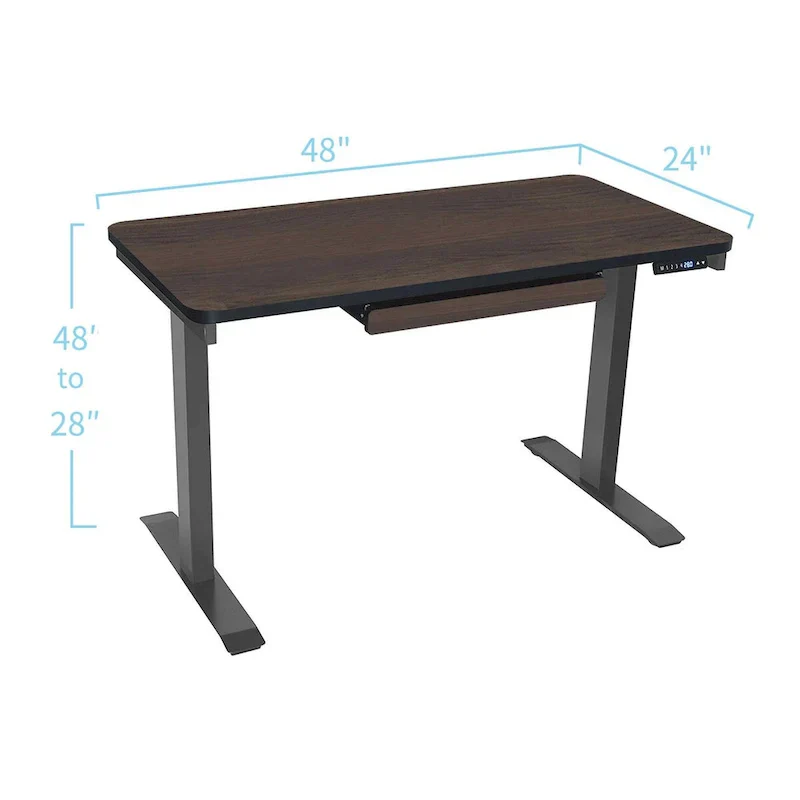 White / Graphite / Walnut / Black Electric Standing Desk, Single Person, 48