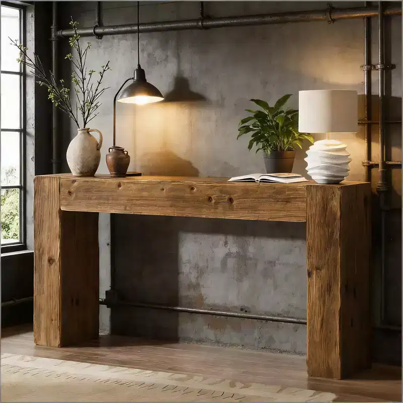 Console Table, Solid Wood Farmhouse Sofa Foyer Table for Entryway