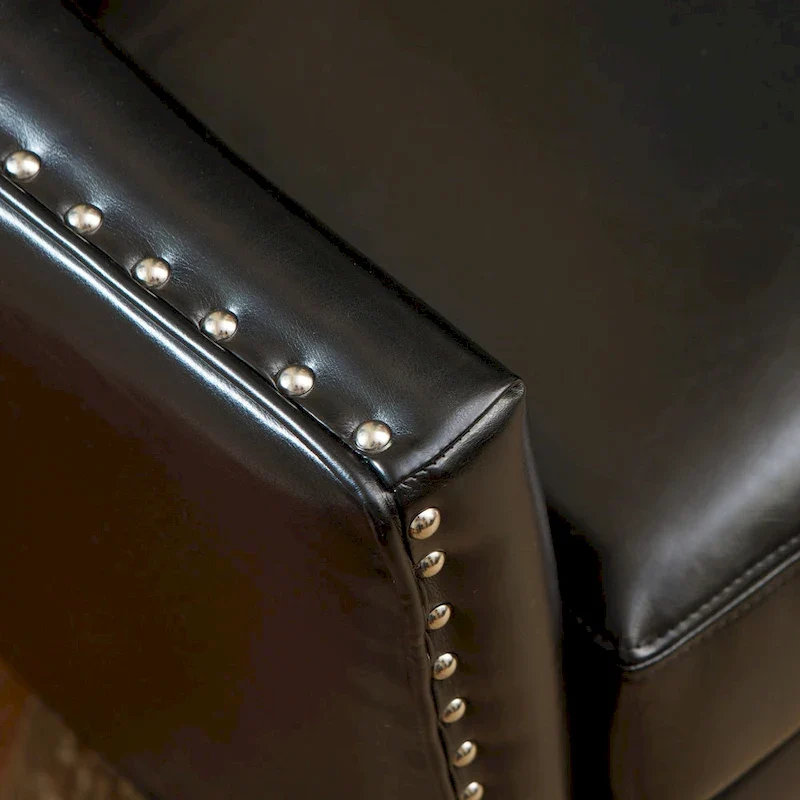 Austin Black Bonded Leather Club Chair by Christopher Knight Home
