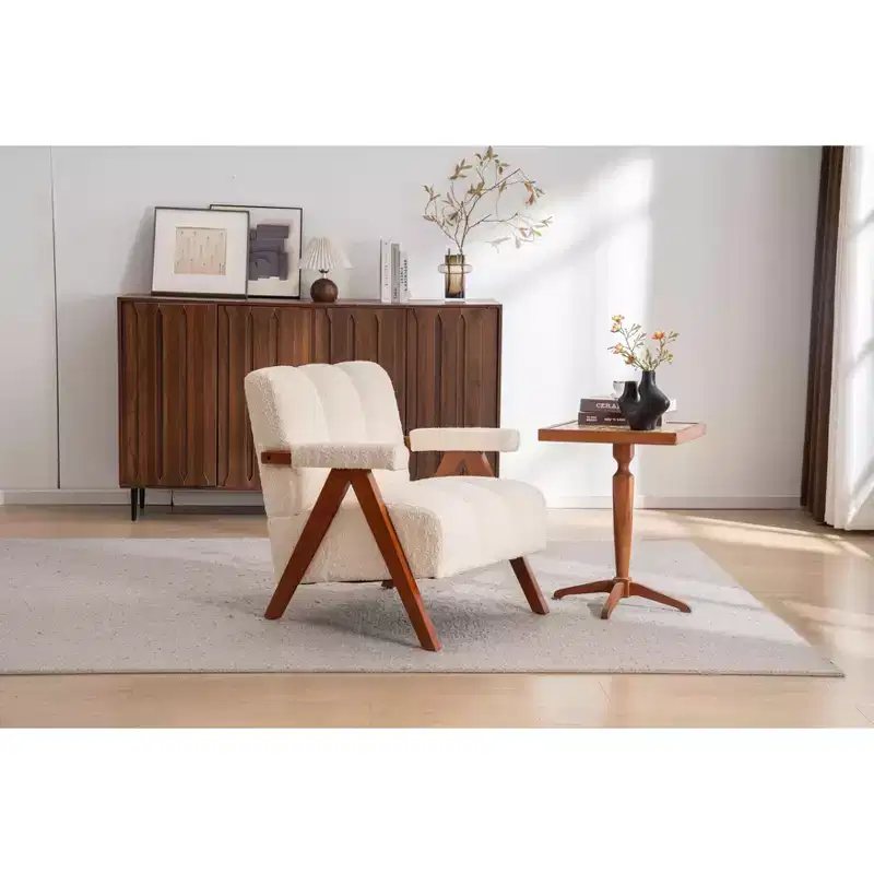 ModernLuxe Accent Chair Upholstered Single Sofa Chair Ergonomic Lounge Armchair Cushioned Reading Chair Leisure Chair, Chenille