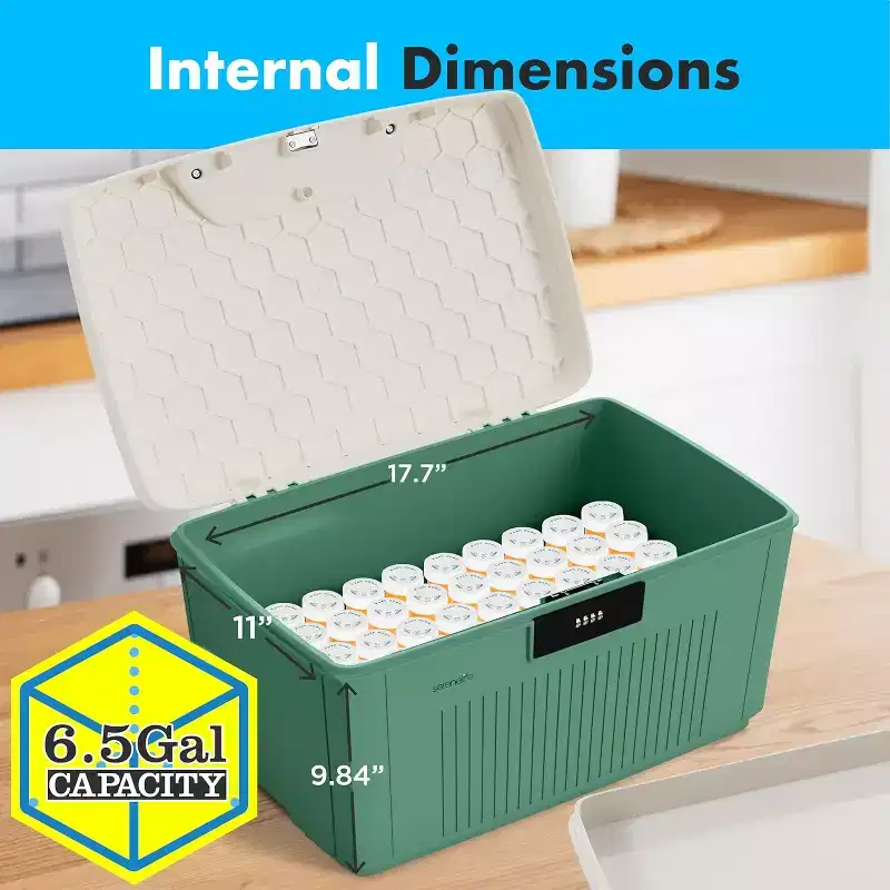 Heavy-Duty Storage Bin with Combination Lock, 25L Capacity