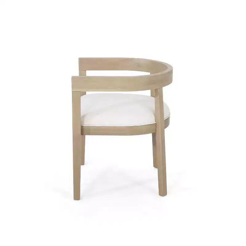 GDFStudio Ladieu Rustic Fabric Upholstered Wood 5 Piece Dining Set