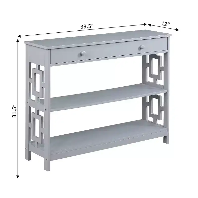 Town Square 1 Drawer Console Table with Shelves - Breighton Home