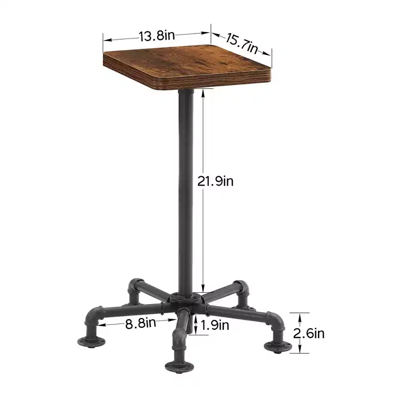 Counter Height Bar Stools Set of 2, Dining Chairs with Back Legs for Home or Kitchen, Easy Assembly, Brown