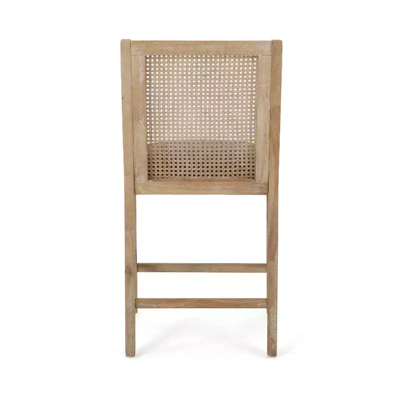 Christopher Knight Home 25.5" Cataldo Wood and Cane Upholstered Counter Height Barstool Charcoal/Natural