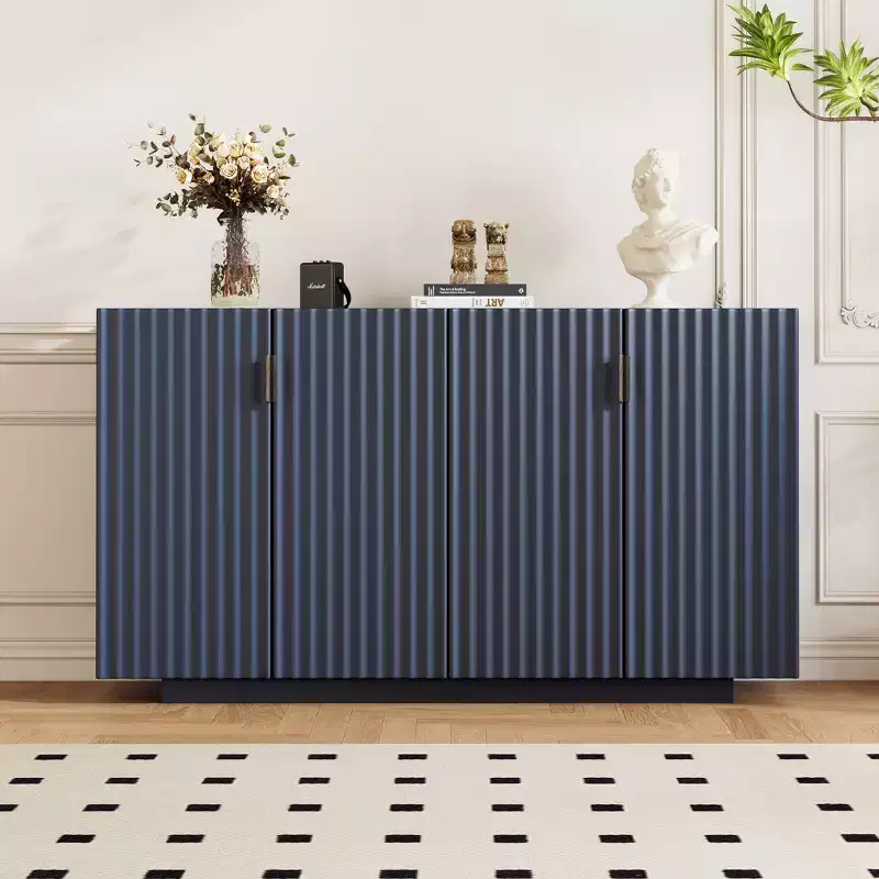 Sideboard Cabinet with 4 Doors and 4 Shelves, Storage Cabinet for Living Room, Dining Room, Kitchen