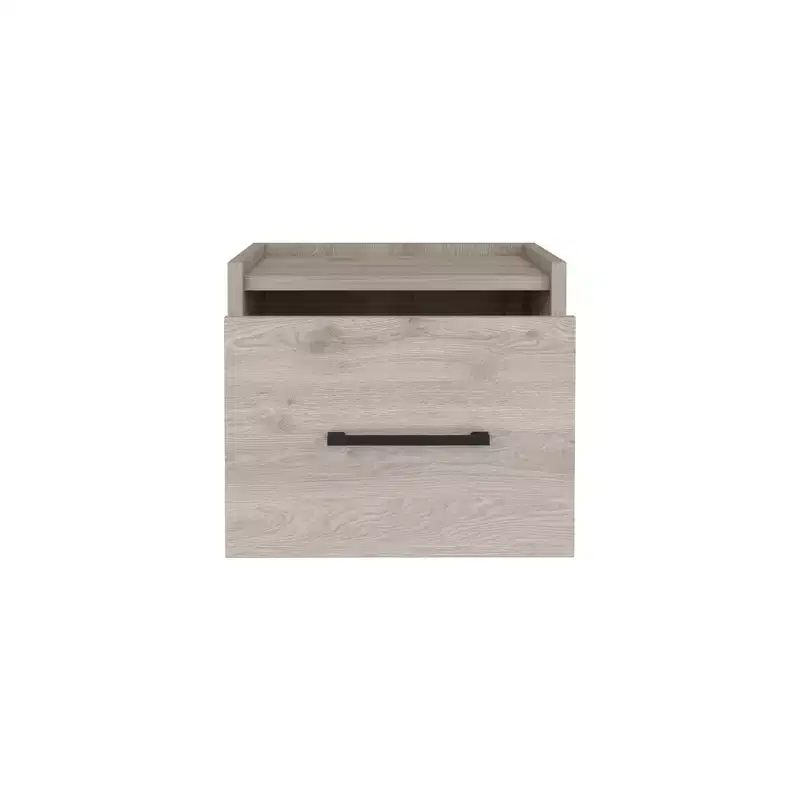 HomeRoots 10 Gray Wood One Drawer Floating Nightstand