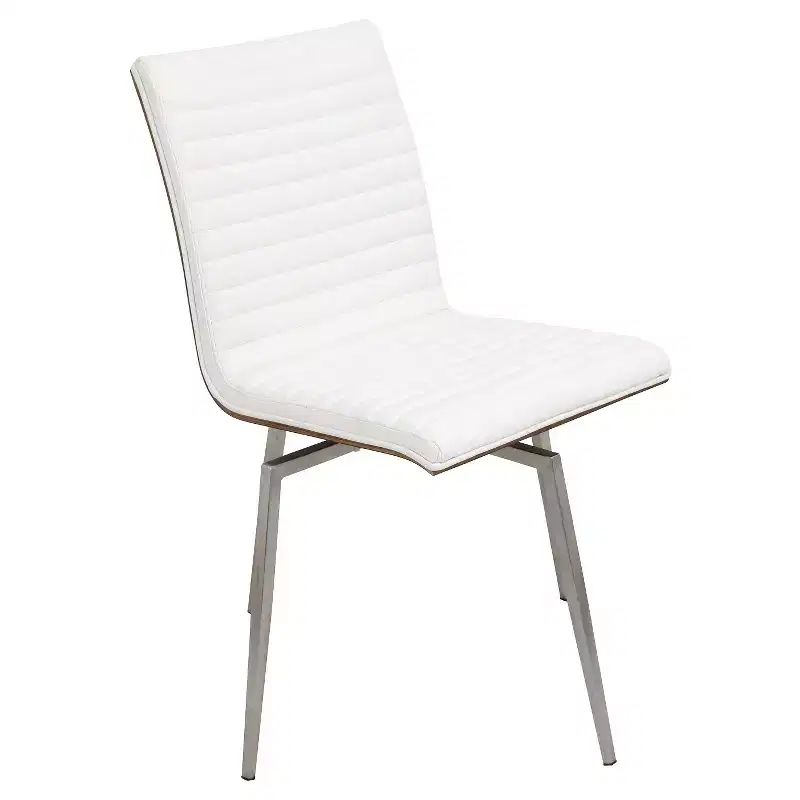 Set of 2 Mason Swivel Modern Walnut Wood Back Dining Chairs - Lumisource
