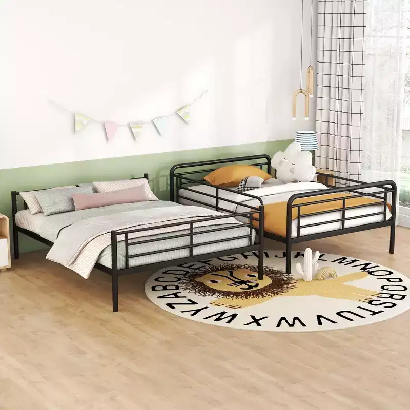 Full XL Over Queen Metal Bunk Bed - ModernLuxe