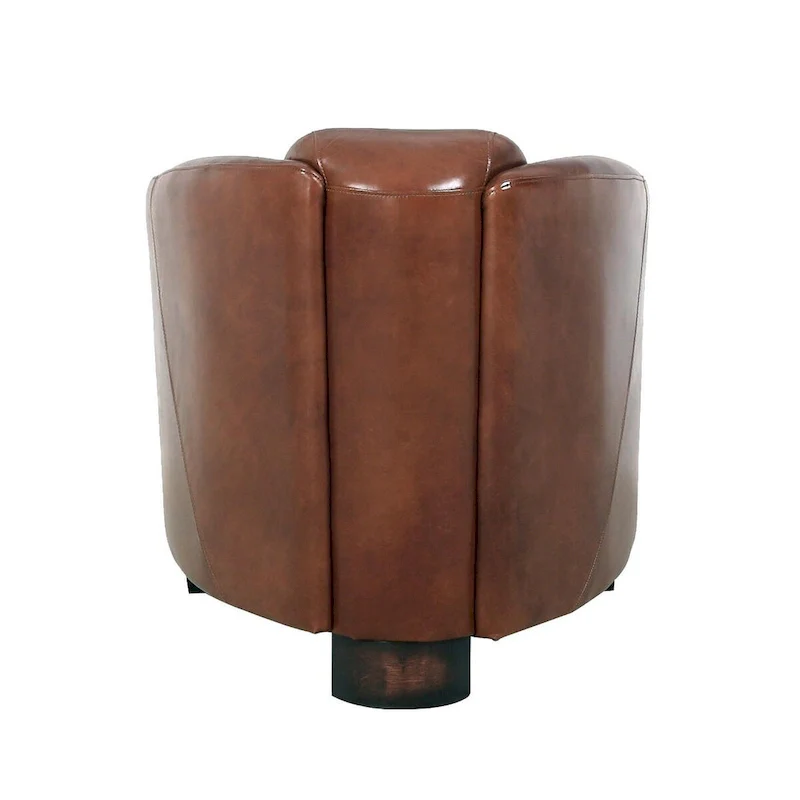 Top Grain Leather Armchair in Brown, W27.5xD30xH27