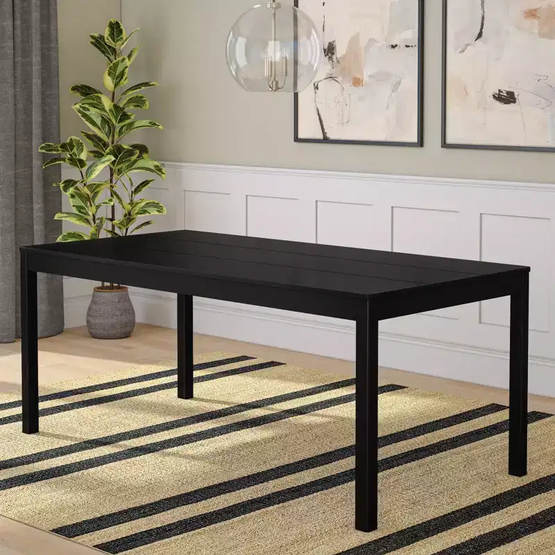 72 Inch Wooden Dining Table for 6, Rectangular Kitchen Table