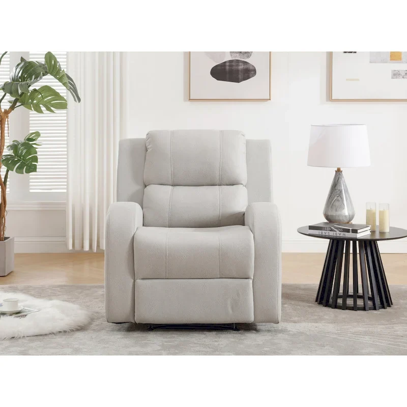 Modern Soft and Faux Leather Manual Recliner Chair