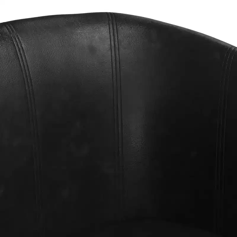 vidaXL Tub Chair - Black Faux Leather Single Durable Accent Chair