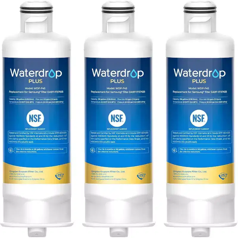 Waterdrop Plus DA97-17376B Refrigerator Water Filter, Replacement for Samsung HAF-QIN/EXP, DA97-08006C, NSF/ANSI 401 Certified3 Packs
