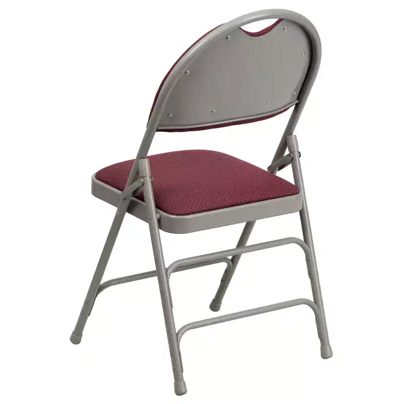 Extra Large Ultra-Premium Triple Braced Metal Folding Chair with Easy-Carry Handle