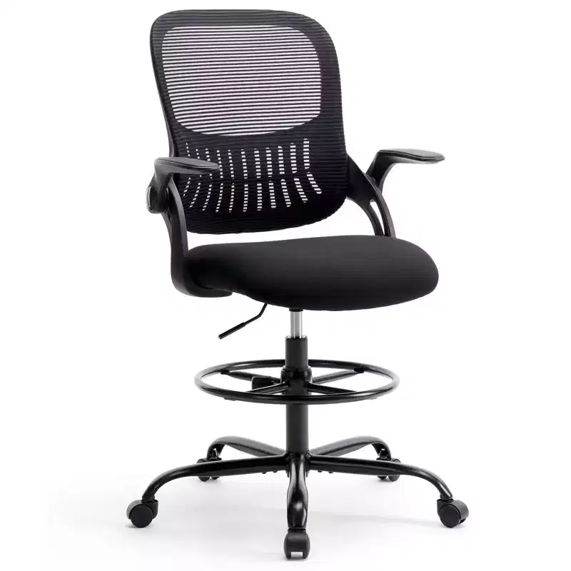 MAYEERTY Ergonomic Office Chair for Standing Desk with Adjustable Height, Computer Desk Chairs, Movable Armrest, Black