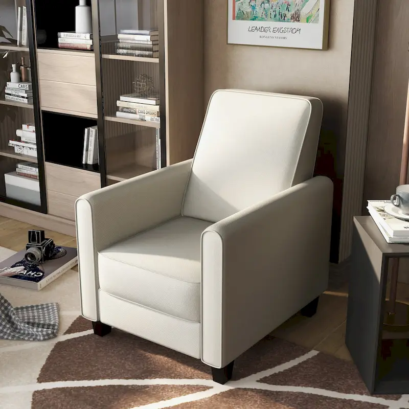 Traditional Fabric Welted Padded Recliner Chair