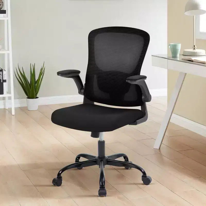 Ergonomic Office Chair, Swivel Rolling Computer Desk Chair, Rolling Mesh Chair, Flip-Up Armrest, for Home Office, Study, Bedroom
