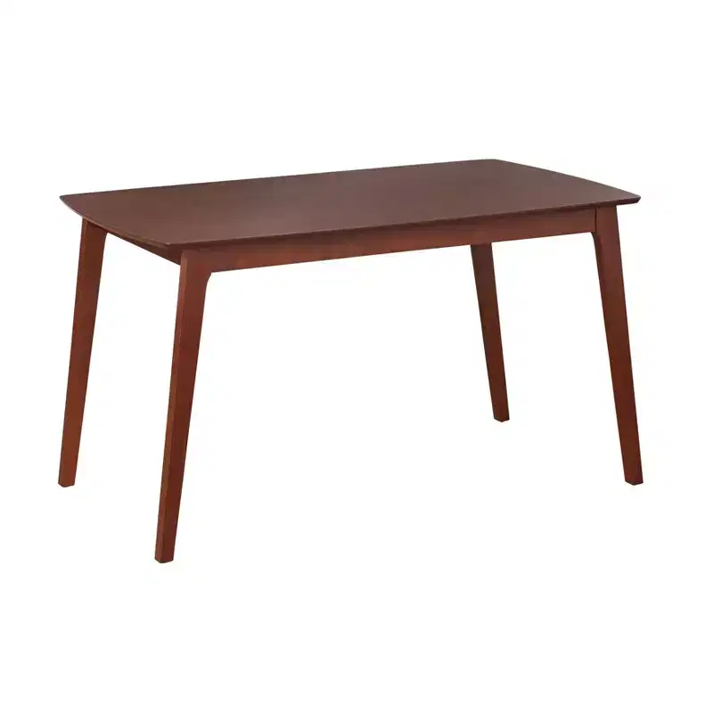 Mid Century Modern Solid Beechwood Rectangular Dining Table Walnut: Solid Beech, Mid-Century Design, Seats 6