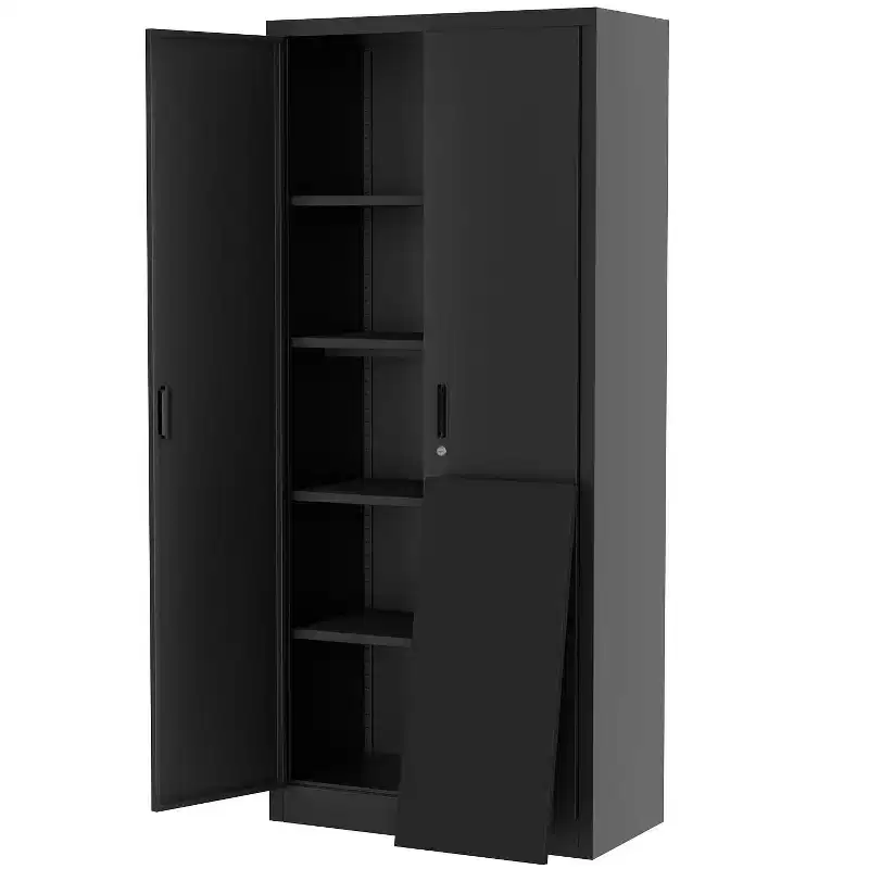 71-Inch Tall Metal Storage Cabinet with Doors, 4 Adjustable Shelves, Lockable