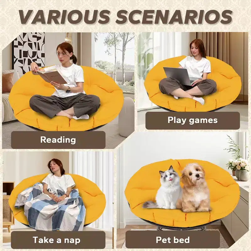 Papasan Patio Chair with Cushions