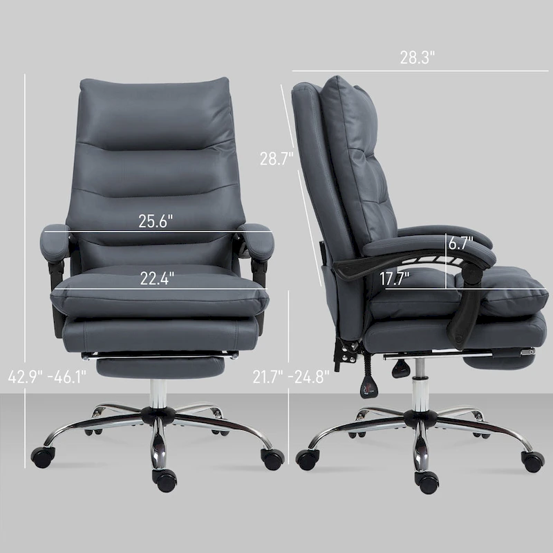 Vinsetto Microfibre Vibration Heated Reclining Massage Office Chair