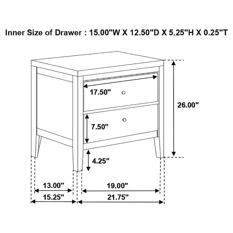 Coaster,Carlton 2-drawer Nightstand Cappuccino