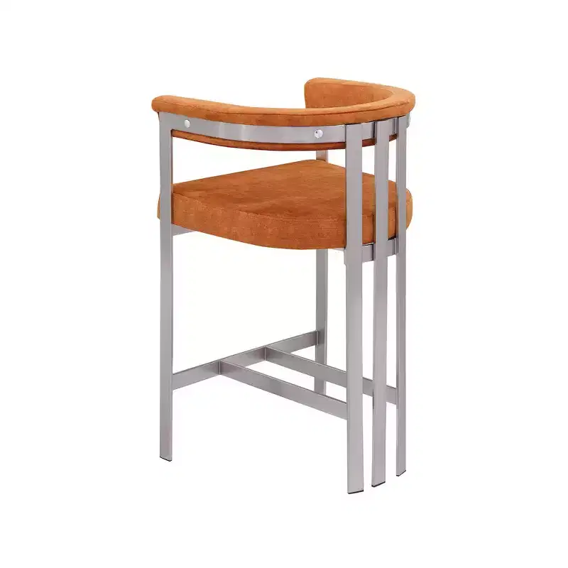 Meridian Furniture,Marcello Cognac Velvet Counter Stool, Set of 2