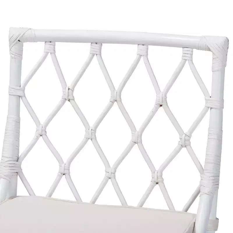 bali & pari Carwyn Rattan Dining Chair White