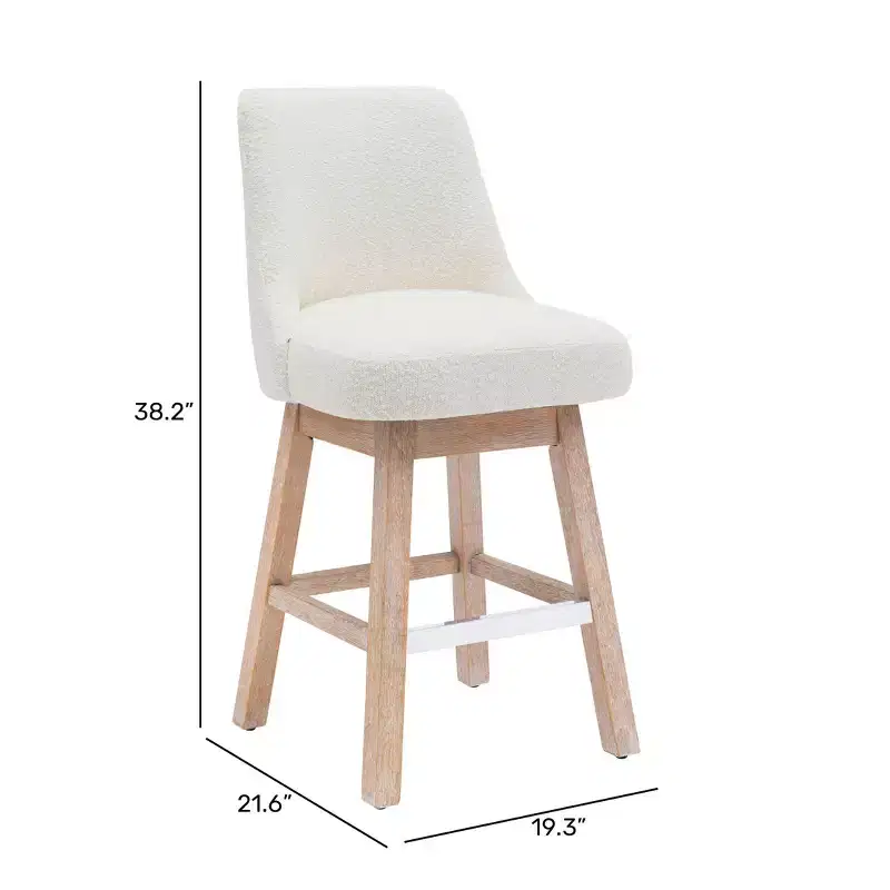 WestinTrends 26 Upholstered Swivel Counter Height Bar Stool, Rust Orange