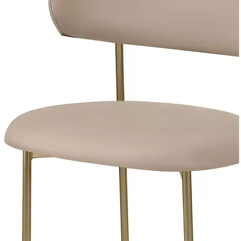 Taupe Vegan Leather Dining Chair, Set of 2