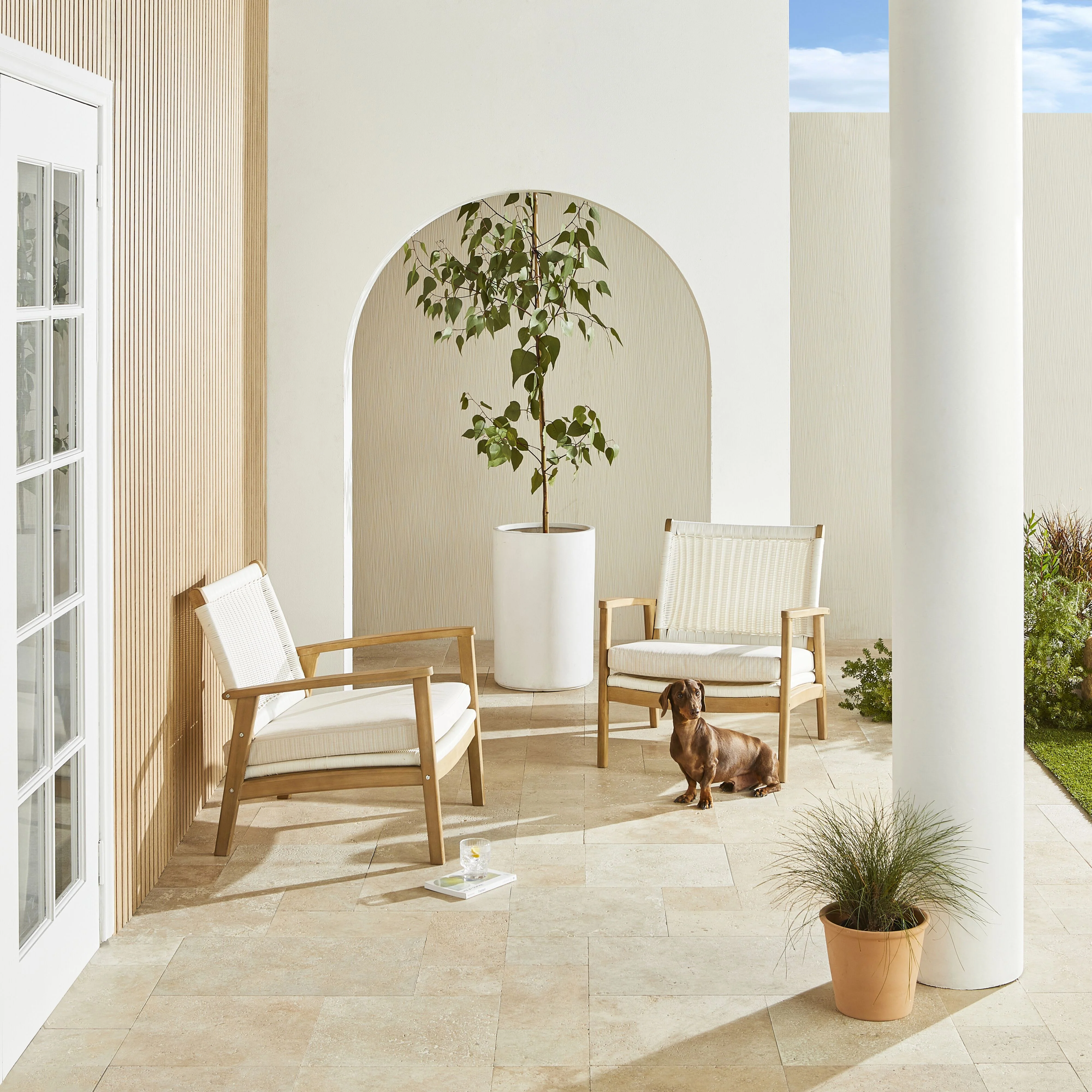 Wicker Outdoor Occasional Chair White