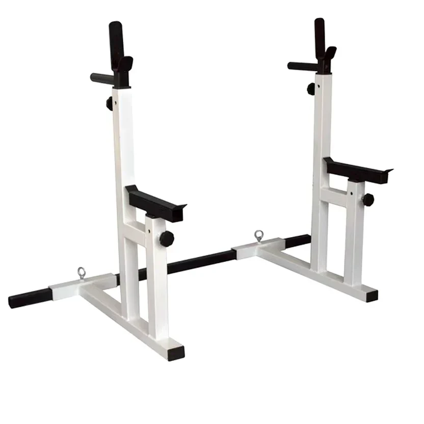 Heavy Duty Adjustable Squat & Bench Press Rack 2.0 ¨C 400kg Capacity, 13 Height Levels, Dip Handles, Plate Storage & Olympic Bar Support for Home Gym Training