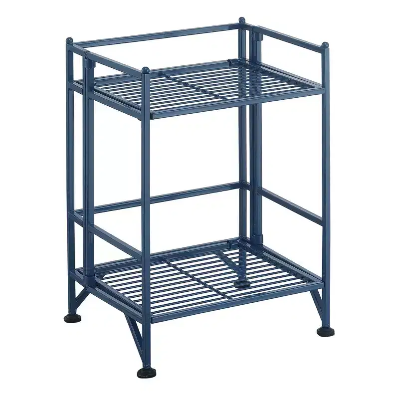 20 Extra Storage 2 Tier Folding Metal Shelf