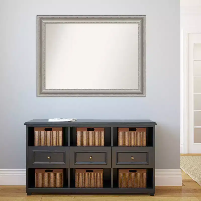 Silver Rectangle Non-Beveled Wall Mirror – Single, Polystyrene Frame