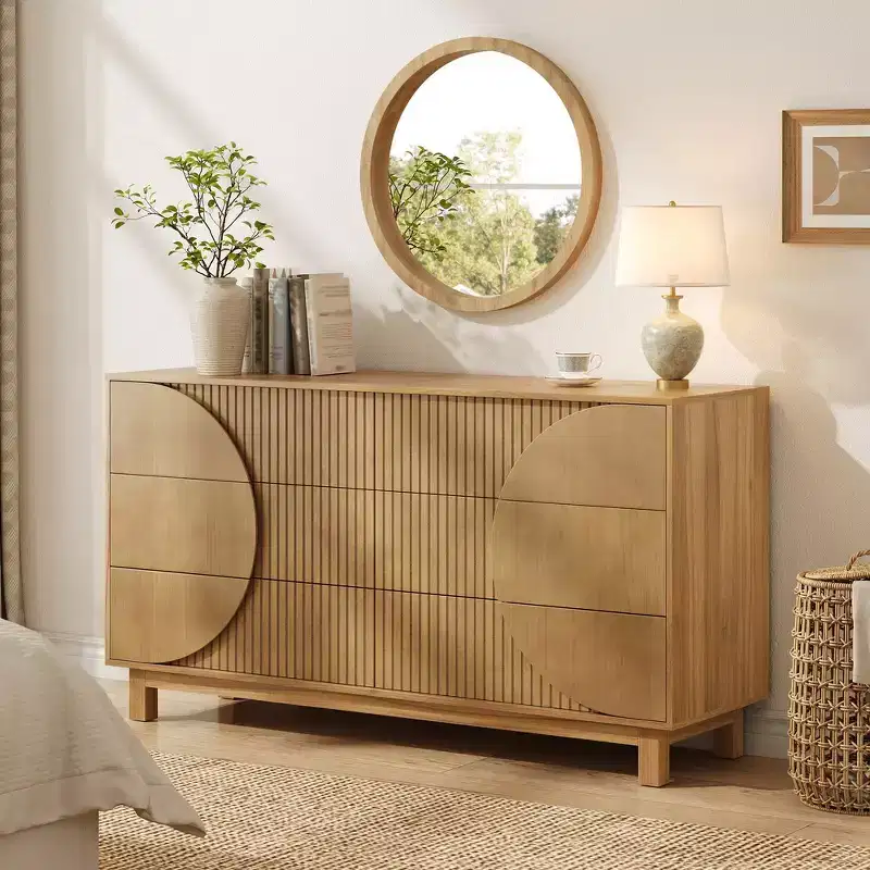 6-Drawer Modern Dresser – Wide Chest of Drawers for Bedroom