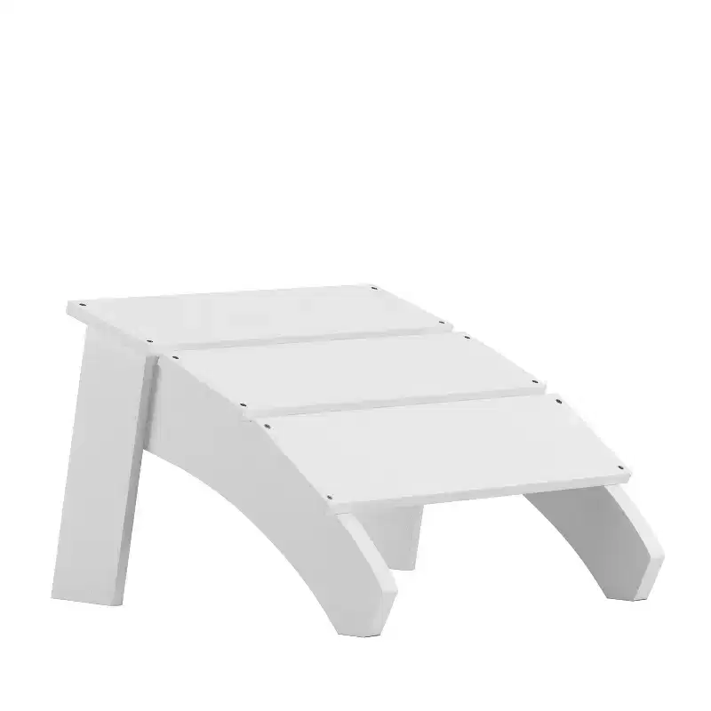Merrick Lane Modern All-Weather Poly Resin Wood Adirondack Ottoman Foot Rest