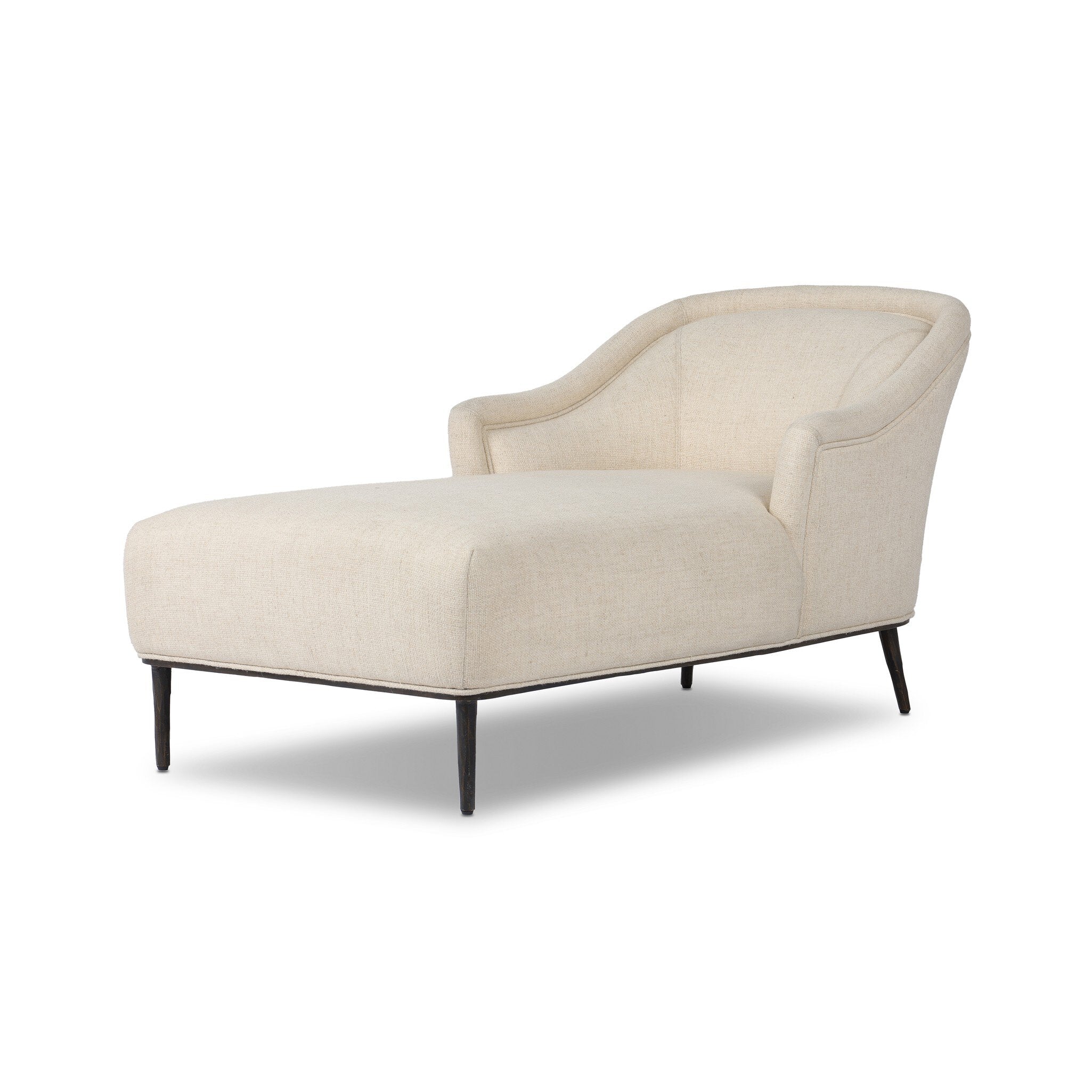 Deco Rounded Back Channel Tufted Spring Suspension Upholstered Chaise