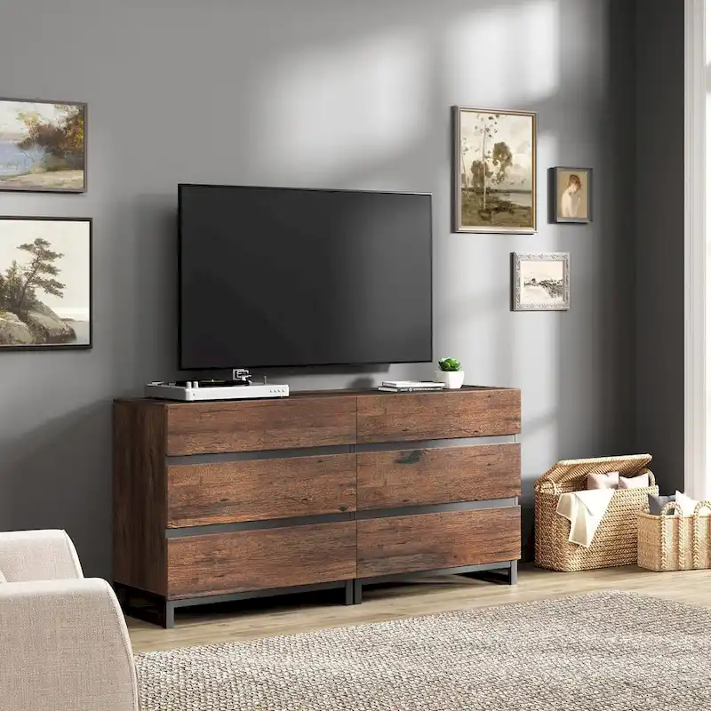TV Stand with 6 Drawers for TVs up to 70 Inches