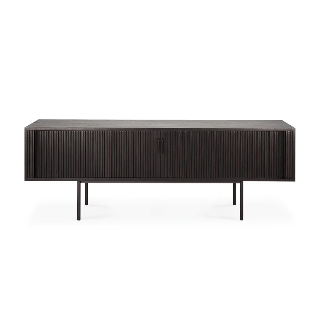 Dark brown Entertainment Cabinet with Storage for Living Room