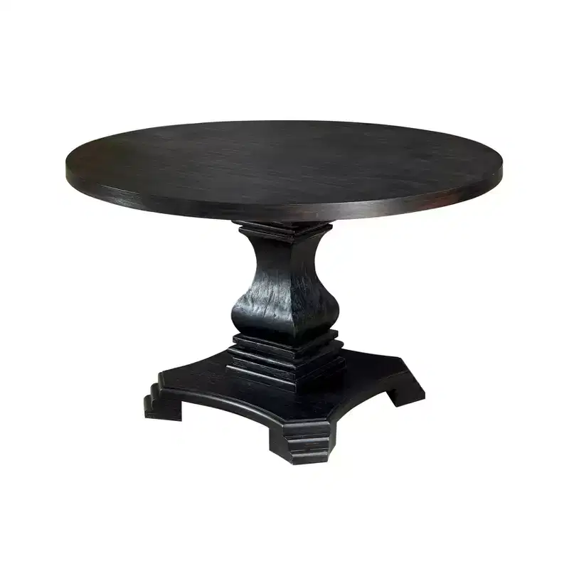 HOMES: Inside + Out 48" Villa Rustic Round Dining Table Antique Black