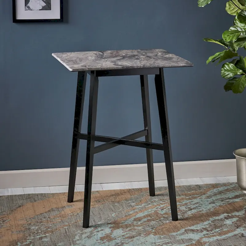 Modern Bar Height 42 Dining Table, Rubberwood Legs and Laminate Table Top