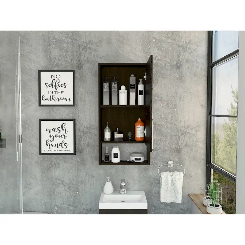 Medicine Cabinet Irvine, One External Shelf, White Finish,High quality and durable