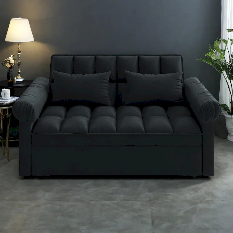 2-Seater Convertible Sofa Bed with Adjustable Backrest