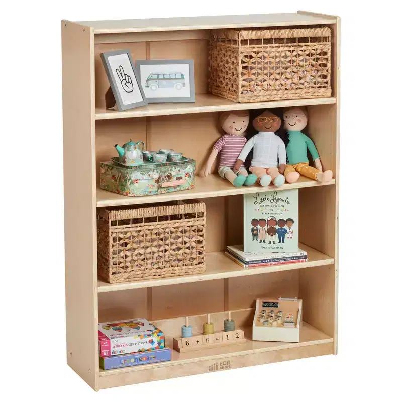 ECR4Kids Wooden Classic Bookcase with Adjustable Shelves, 48in, Classroom Bookshelf