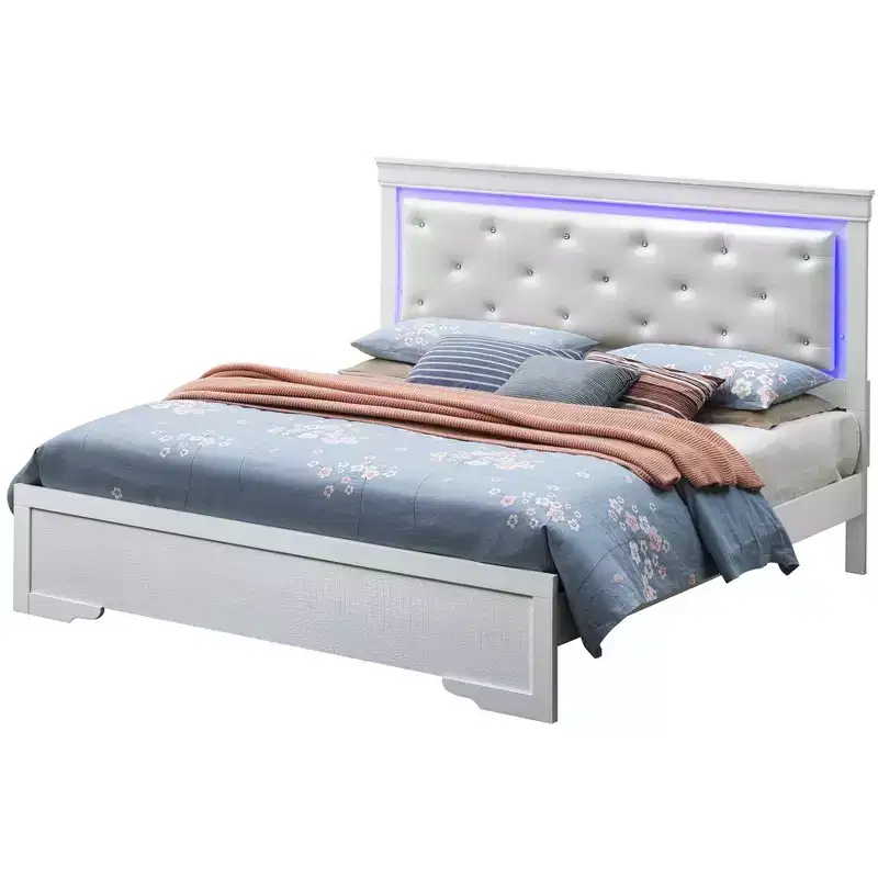 Passion Furniture Lorana and Queen Panel Beds