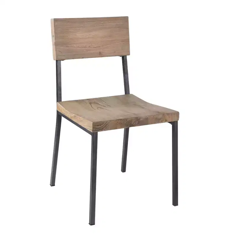 Set of 2 Tacoma Dining Chairs Barn Gray/Black: Ink+Ivy Metal & Wood Frame, 300 lbs Capacity, Spot Clean