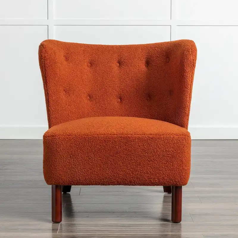 Upholstered Armless Chair, Single Sofa Chair, Modern Reading Chair for Living Room, Bedroom